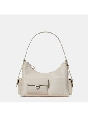 Kate Spade Cargo Leather Shoulder Bag Cashew Milk White